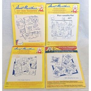 NOS Aunt Martha's Cats Squirrels Sass Hot Iron Transfers 3877 9180 3750 3437 Lot